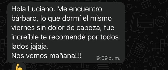 Mensaje de WhatsApp de Daiana, paciente de Luciano